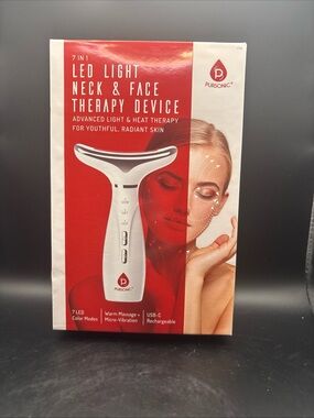 Pursonic LED Light Neck & Face Therapy Device - White